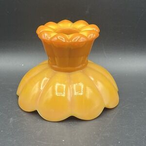 Vintage LE Smith Glass Bittersweet Simplicity Line Candle Stick Holder MCM Glows